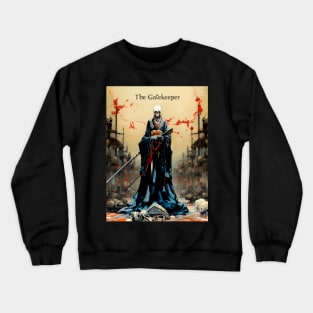 The Gatekeeper: Jikininki, Japanese Supernatural Ghost on a Dark Background Crewneck Sweatshirt